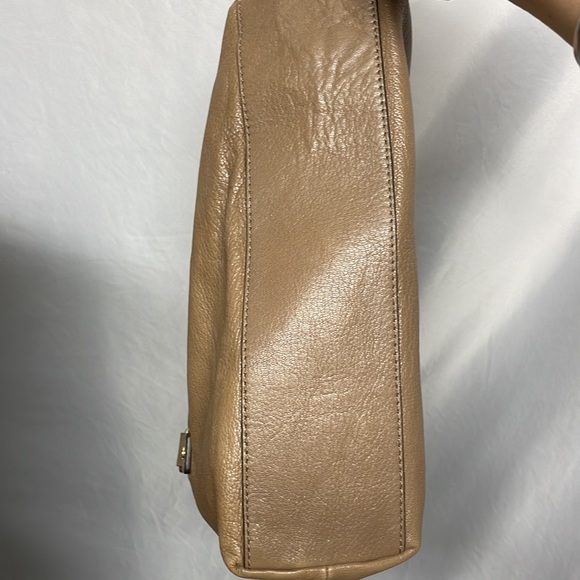 Michael Kors Camel and Gold colored Purse Bag With Handles and Cross Body Strap - Picture 10 of 12